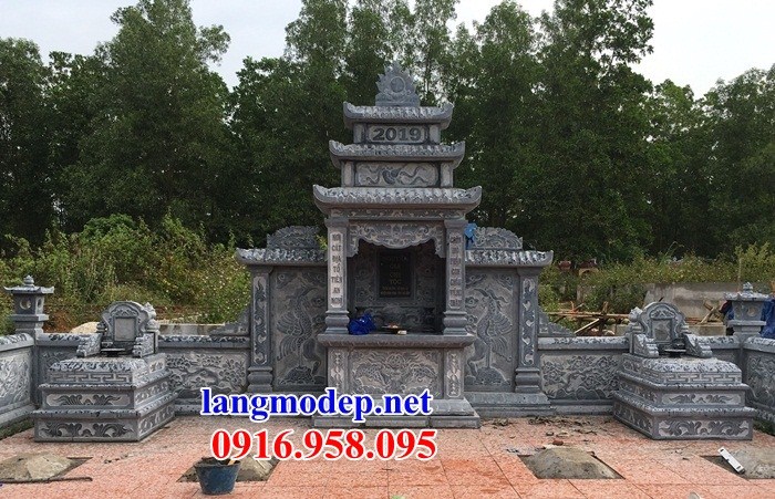 Mẫu khu lăng mộ nghĩa trang gia đình dòng tộc bằng đá thiết kế đẹp bán tại Quảng Ninh