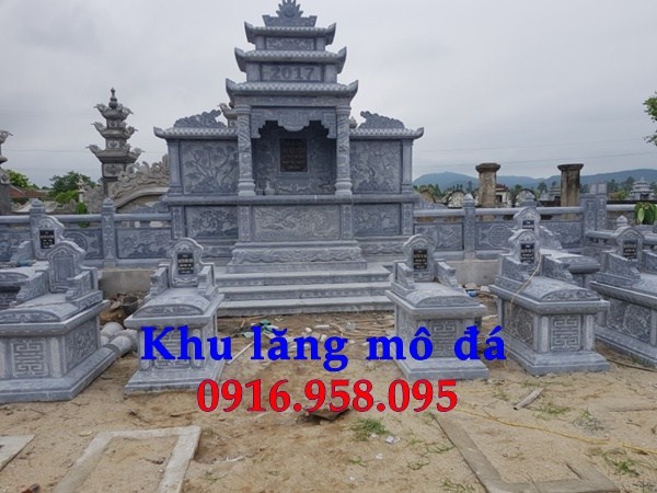 Mẫu khu lăng mộ nghĩa trang gia đình dòng tộc bằng đá xanh Thanh Hóa bán tại Nam Định