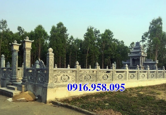 Mẫu lan can hàng rào am thờ nghĩa trang gia đình dòng họ bằng đá thiết kế hiện đại bán tại Bình Phước