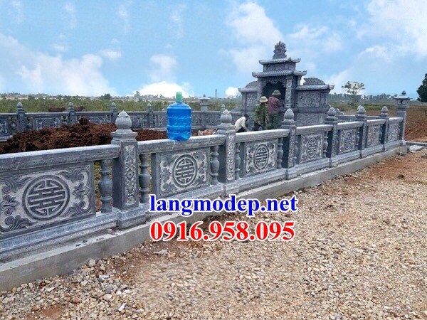 Mẫu lan can hàng rào khu lăng mộ nghĩa trang gia đình dòng họ bằng đá chạm khắc tinh xảo bán tại Gia Lai