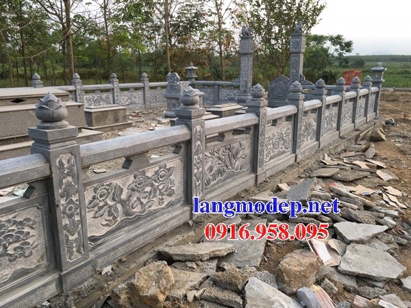 Mẫu lan can hàng rào khu lăng mộ nghĩa trang giá dình dòng họ bằng đá chạm khắc hoa văn tinh xảo bán tại Sơn La