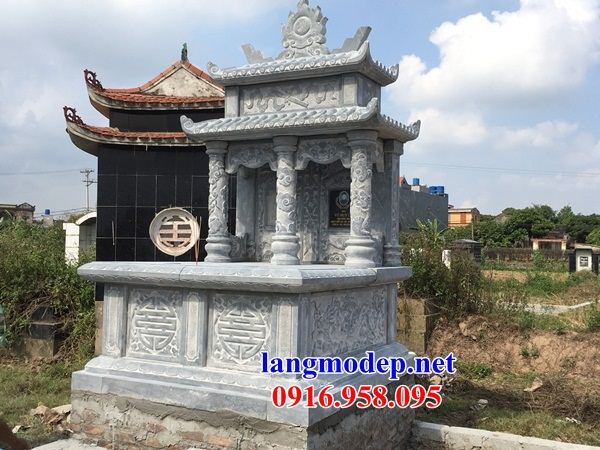 Mẫu mộ đôi gia đình hai mái bằng đá mỹ nghệ Ninh Bình tại Ninh Thuận