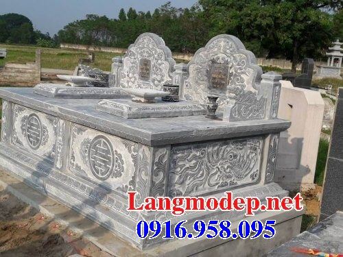 Mẫu mộ đôi gia đình không mái bằng đá điêu khắc long phụng bán tại Gia Lai