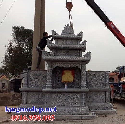 Cây hương thờ chung nghĩa trang gia đình dòng họ bằng đá thi công lắp đặt tại Cà Mau