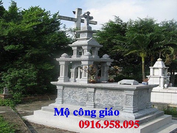 Hình ảnh mộ đạo thiên chúa công giáo bằng đá chạm khắc tinh xảo đẹp bán tại Thái Bình