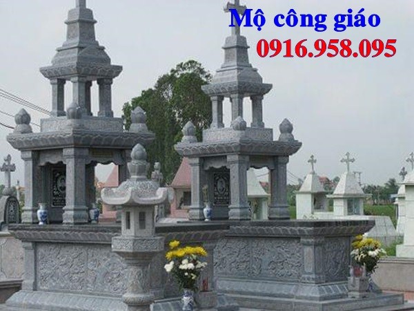 Kiểu mộ đạo công giáo thiên chúa bằng đá thiết kế hiện đại đẹp bán tại Hải Phòng