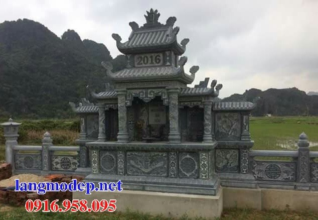 Lăng thờ chung nghĩa trang gia đình dòng họ bằng đá xanh thiết kế hiện đại bán tại Vĩnh Long