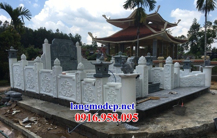 Mẫu am thờ nghĩa trang gia đình dòng họ bằng đá trắng cao cấp bán tại Trà Vinh