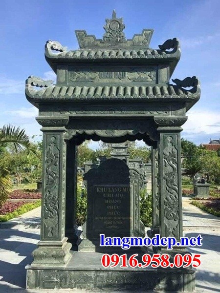 Mẫu cây hương nghĩa trang gia đình dòng họ bằng đá xanh rêu cao cấp bán tại Cao Bằng