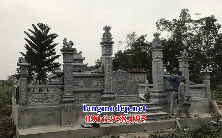 Mẫu cổng khu lăng mộ nghĩa trang gia đình bằng đá điêu khắc rồng phượng tại Bà Rịa Vũng Tàu