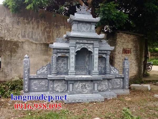 Mẫu củng thờ chung nghĩa trang gia đình dòng họ bằng đá thiết kế hiện đại tại Quảng Trị