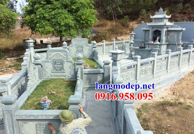 Mẫu lan can hàng tường rào am thờ nghĩa trang gia đình dòng họ bằng đá điêu khắc tinh xảo bán tại Trà Vinh