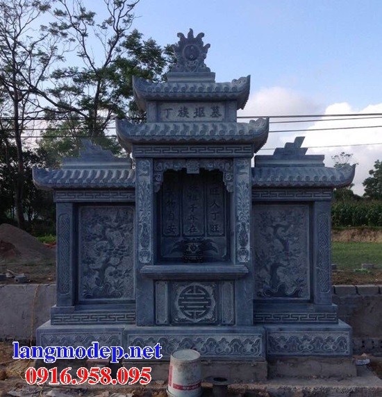 Mẫu lăng thờ chung nghĩa trang gia đình dòng họ bằng đá chạm khắc hoa văn tinh xảo tại Ninh Thuận