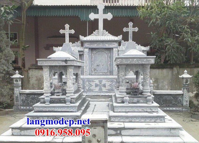 Mẫu mộ đôi đá công giáo đẹp tại Ninh Bình