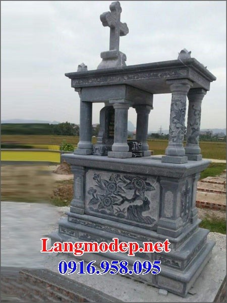 mộ công giáo đạo thiên chúa kích thước đẹp bằng đá thiết kế hiện đại bán tại Bạc Liêu
