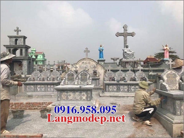 mộ đá công giáo đạo thiên chúa kích thước đẹp bằng đá mỹ nghệ Ninh Bình bán tại Bạc Liêu