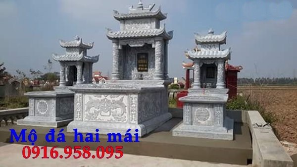 Hình ảnh mộ hai mái bằng đá cất để tro hài cốt hỏa táng bán tại Hưng Yên