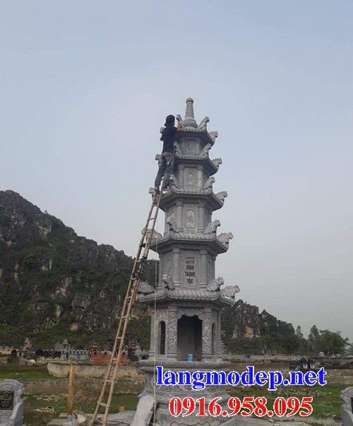 Mộ tháp sư nhà chùa năm 5 tầng bằng đá đẹp 2021