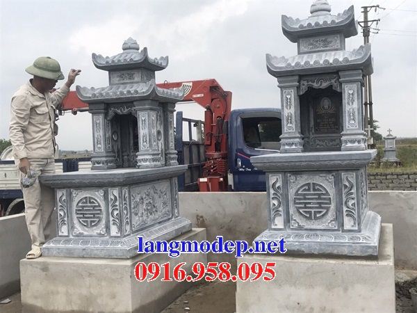 Mộ đơn hai mái bằng đá cất để tro hài cốt hỏa táng đẹp tại Bình Thuận