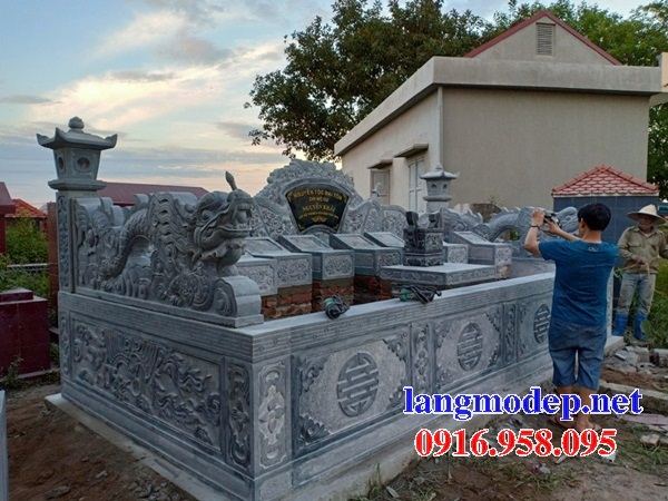 Bán báo giá mộ đơn giản hậu bành bằng đá điêu khắc rồng đẹp tại Hậu Giang