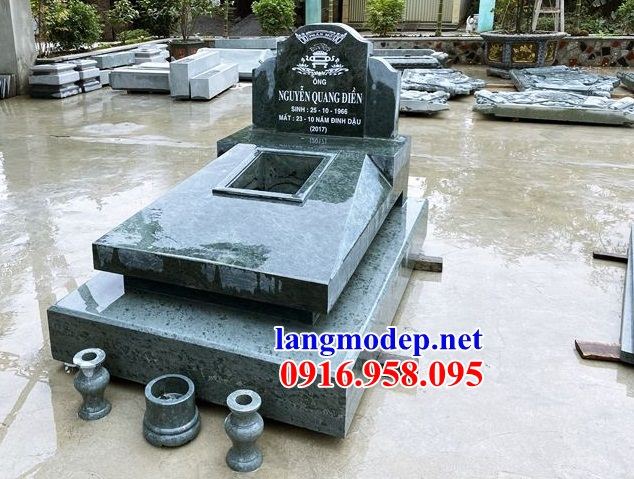 Bán báo giá mộ đơn giản không mái bằng đá granite cao cấp đẹp tại Hậu Giang