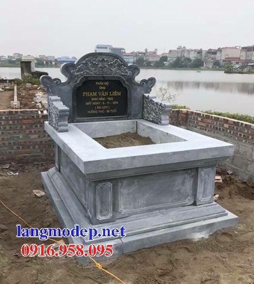 Hình ảnh mộ đơn giản tam sơn hậu bành bằng đá tự nhiên nguyên khối đẹp tại Thái Nguyên