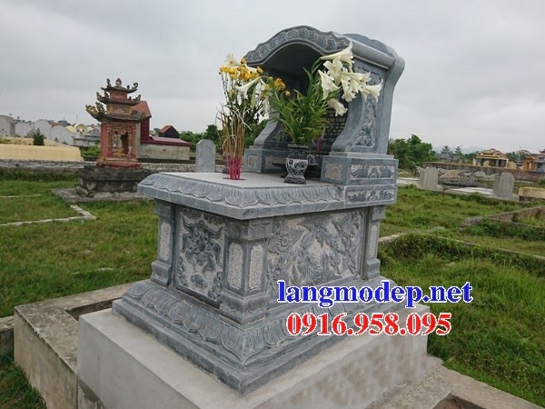 Kích thước mộ một mái khu lăng mộ nghĩa trang gia tộc bằng đá điêu khắc rồng phượng đẹp tại Hưng Yên