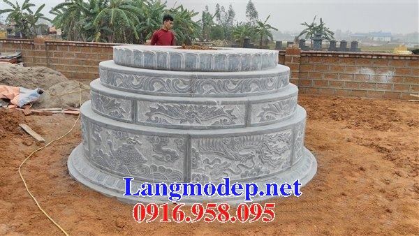 Mẫu lăng mộ tròn bằng đá điêu khắc rồng phượng đẹp tại Bắc Giang