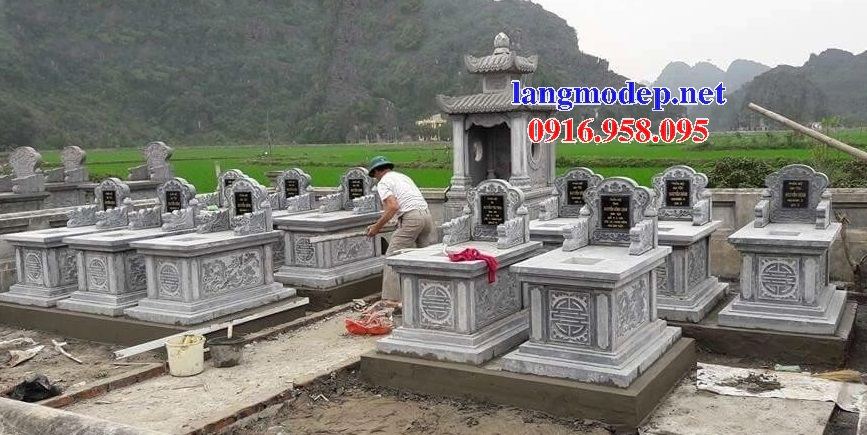 Mẫu mộ không mái khu nghĩa trang gia đình dòng họ bằng đá tự nhiên tại Bình Dương