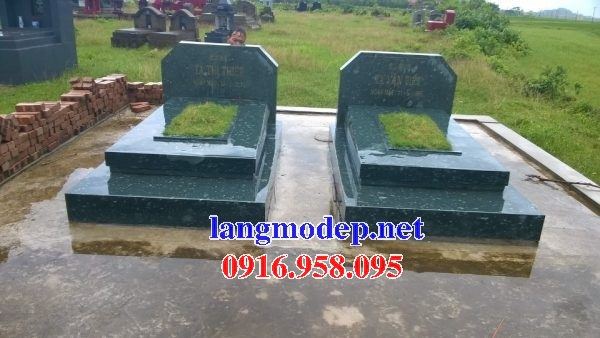 Mẫu mộ không mái tam sơn bằng đá granite tự nhiên tại Bình Dương