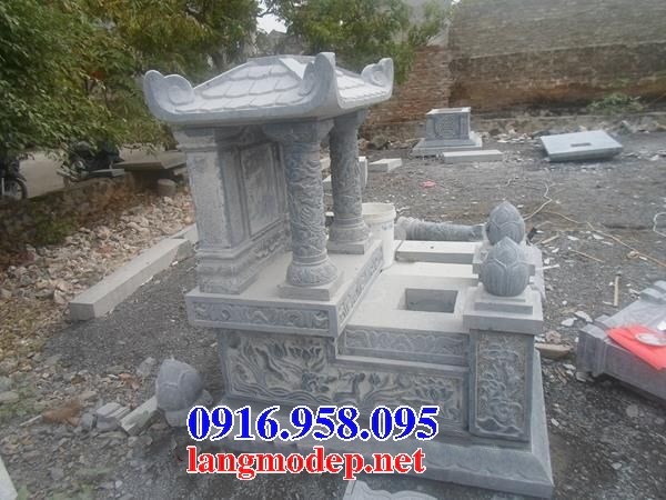 Mẫu mộ một mái cất để tro cốt hỏa táng khu lăng mộ nghĩa trang gia tộc bằng đá tại Lạng Sơn