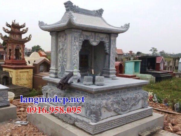 Mẫu mộ một mái khu lăng mộ nghĩa trang gia tộc bằng đá thiết kế hiện đại đẹp tại Thái Bình