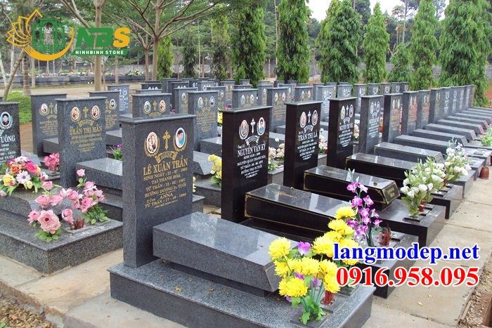 Mẫu mộ tam sơn không mái khu lăng mộ bằng đá granite tại Lạng Sơn