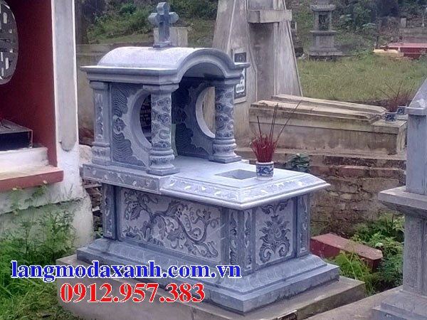 Mộ một mái khu lăng mộ nghĩa trang gia tộc bằng đá Thanh Hóa kích thước chuẩn phong thủy tại An Giang