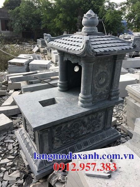 Mộ một mái khu lăng mộ nghĩa trang gia tộc bằng đá Thanh Hóa tự nhiên nguyên khối tại An Giang