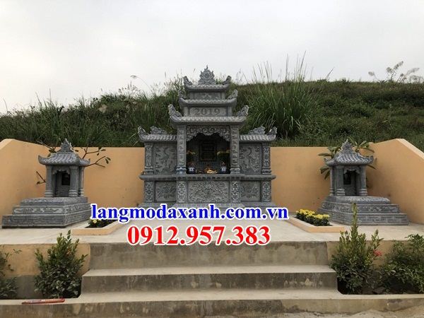 Mộ một mái khu lăng mộ nghĩa trang gia tộc bằng đá tự nhiên nguyên khối đẹp tại Đồng Nai