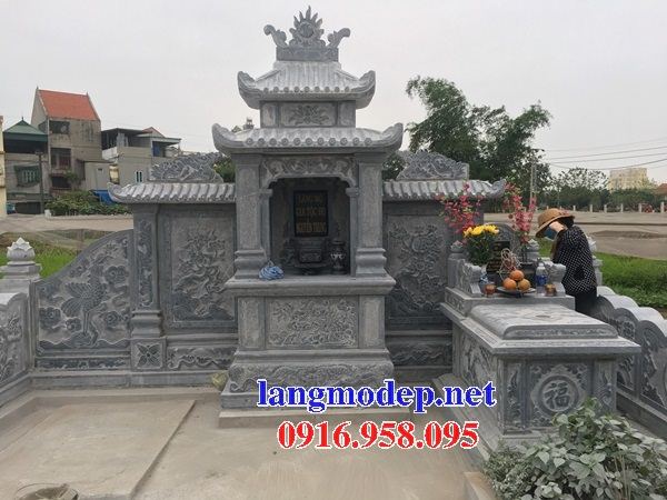 Mộ tam cấp không mái bằng đá khối tự nhiên bán tại Đà Nẵng