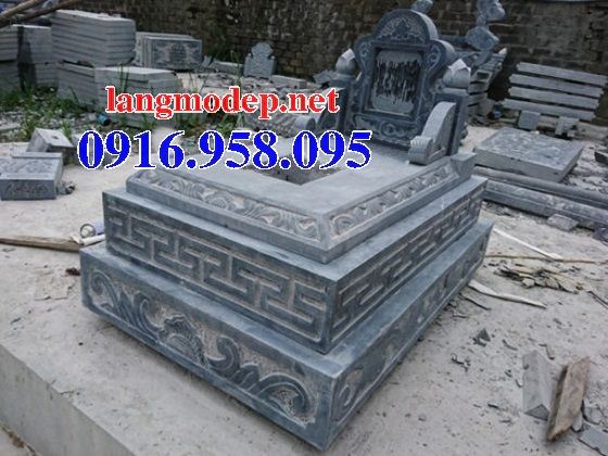 Xây lắp mộ tam sơn hậu bành đơn giản bằng đá cất để tro cốt hỏa táng đẹp tại Quảng Bình