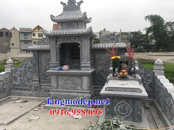 mộ không mái thiết kế đẹp khu nghĩa trang gia đình dòng họ bằng đá bán tại Sóc Trăng