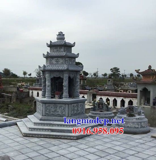 Bán sẵn mộ bát giác lục lăng bằng đá chạm khắc hoa văn tinh xảo đẹp tại Bắc Kạn