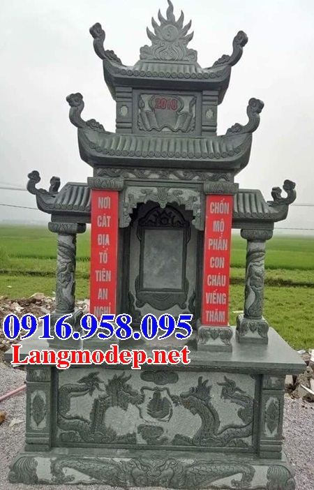 Kỳ đài bằng đá xanh rêu điêu khắc rồng bán tại Tuyên Quang