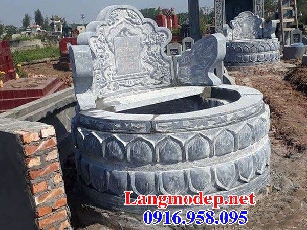 Mẫu mộ tròn cất tro cốt bằng đá mỹ nghệ Ninh Bình tại Bến Tre