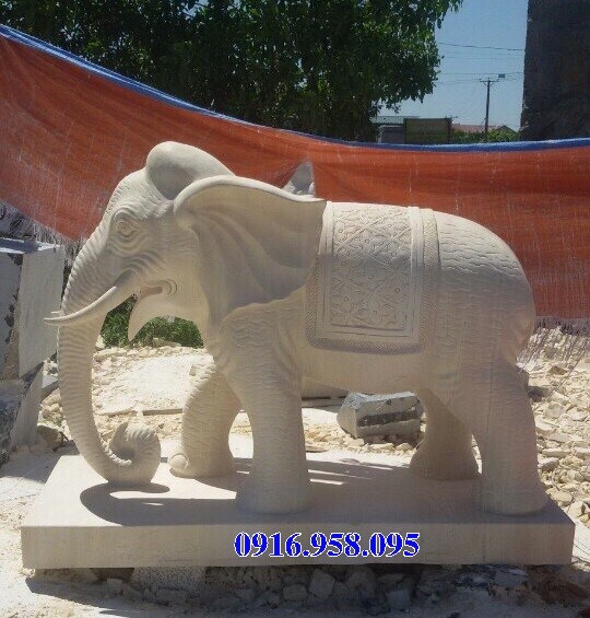 Mẫu voi phong thủy đình đền chùa miếu bằng đá thiết kế hiện đại đẹp nhất năm 2021