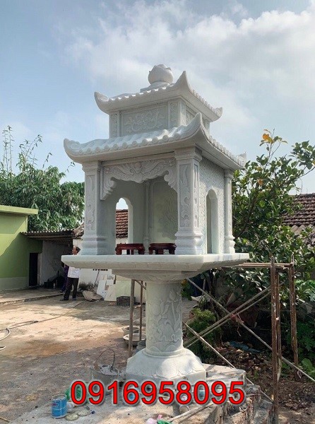 Mẫu bàn thờ thiên ngoài trời bằng đá trắng đẹp, giá tốt nhất tại Phú Thọ