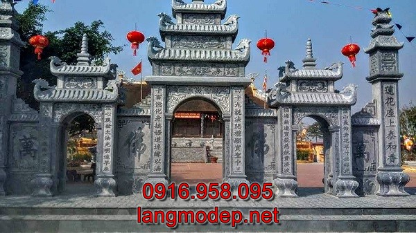 Cổng tam quan chùa bằng đá tự nhiên đẹp, giá rẻ nhất tại Vĩnh Phúc