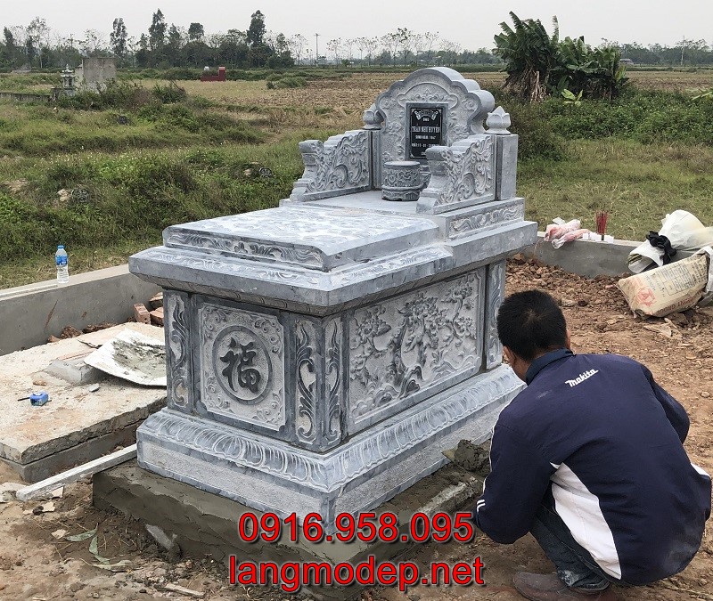 Mẫu mộ đá tam sơn đẹp chuẩn phong thuỷ được ưa chuộng bởi thiết kế đơn giản nhưng vẫn đẹp mắt