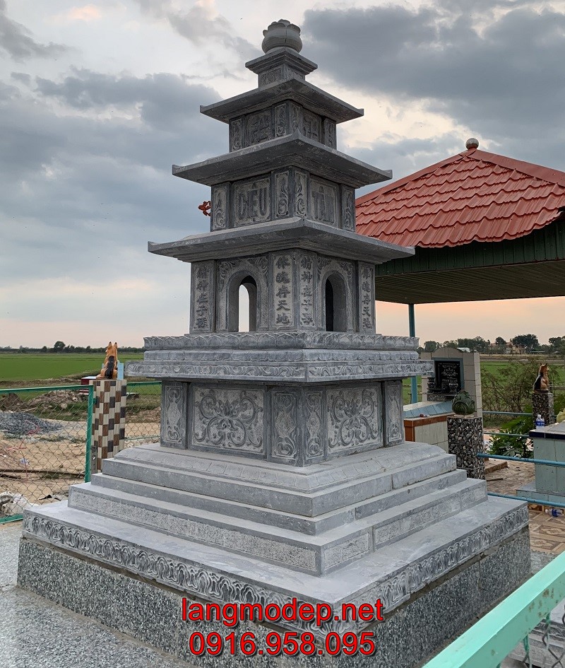 Mẫu mộ tháp bằng đá tự nhiên đẹp chuẩn phong thuỷ, giá tốt, bán chạy nhất tại Tây Ninh năm 2023