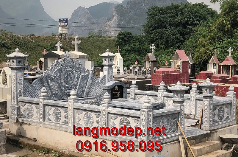 Mẫu tường rào đá khu lăng mộ bán tại Lạng Sơn