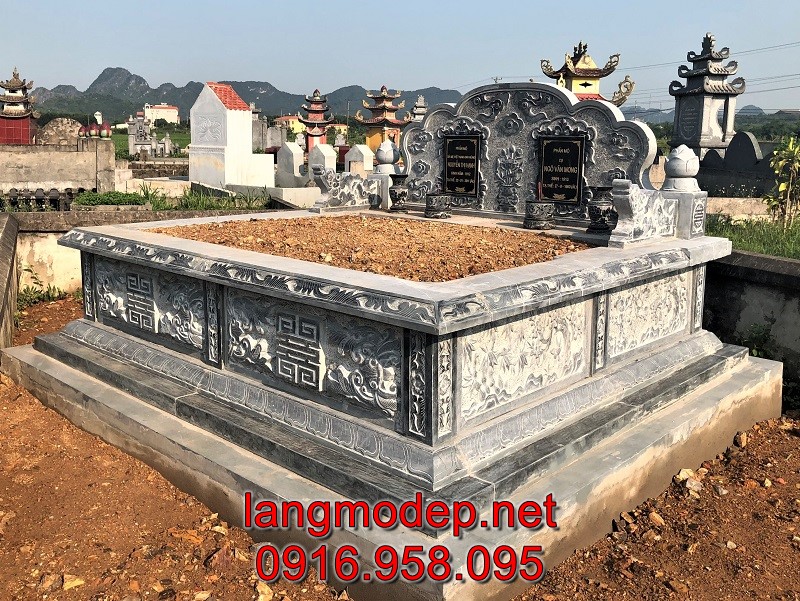 Cơ sở đá mỹ nghệ Nnh Vân chuyên chế tác mộ song thân bằng đá đẹp chuẩn phong thuỷ, giá tốt, uy tín, chất lượng