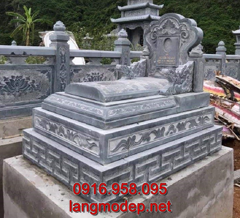 Mẫu mộ tam cấp đá đẹp chuẩn phong thuỷ bán tại Nam Định